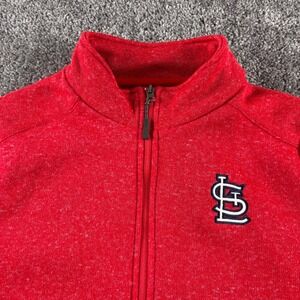 St Louis Cardinals Fleece Mens L Red Full Zip Pockets GIII MLB